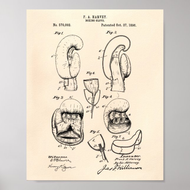 Boxing Glove 1896 Patent Art - Old Peper Poster (Framsidan)