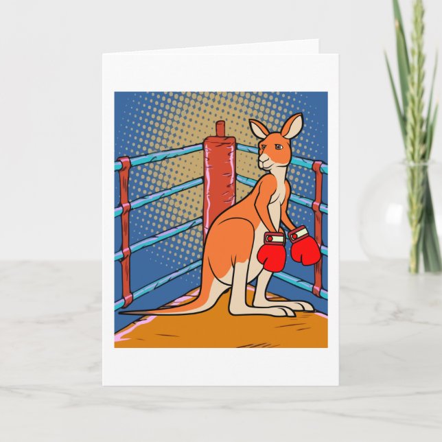 Boxing Glove Boxing Kangaroo Fighting Kort (Framsida)