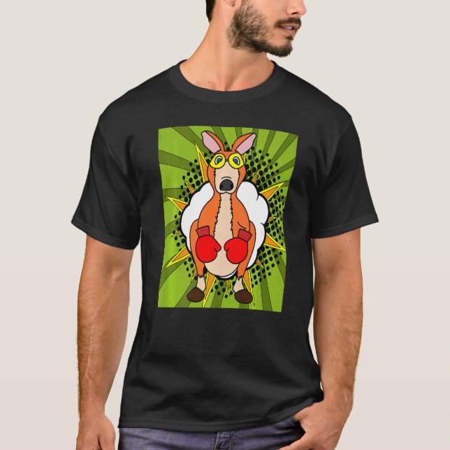 Boxing Glove Boxing Kangaroo Fighting Mood T Shirt (Framsida)