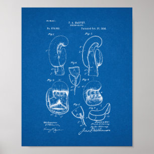 Boxing Glove Patent - Blueprint Poster