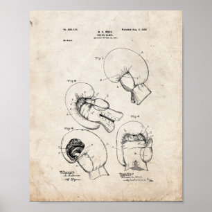 Boxing Glove Patent - Gammalt utseende Poster
