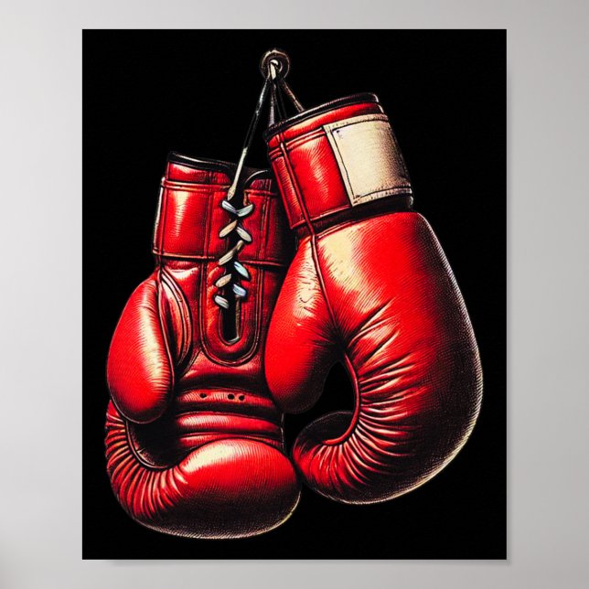 Boxing Glove Red Boxing Sport Boxer Kickbox Poster (Framsidan)