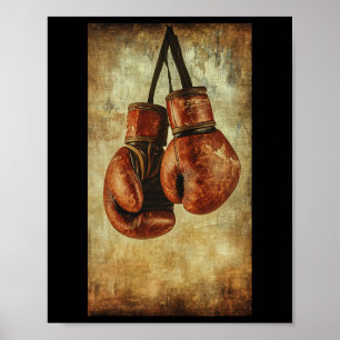 Boxing Glove Sport Boxer Prompt Vintage Mma Poster
