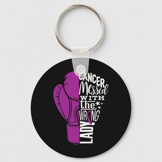 Boxing Glove Tee för ökad medvetenhet om pankreas Nyckelring (Framsida)