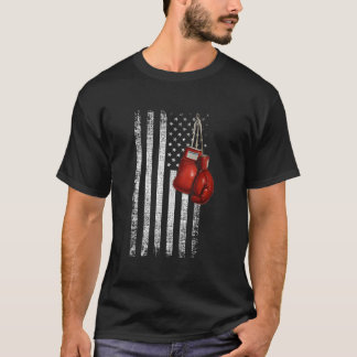 Boxing Gloves Distressed United States Flag T Shirt