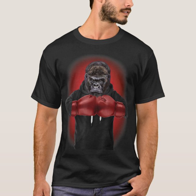 Boxing Gorilla Martial Arts Fighter Warrior Boxer T Shirt (Framsida)