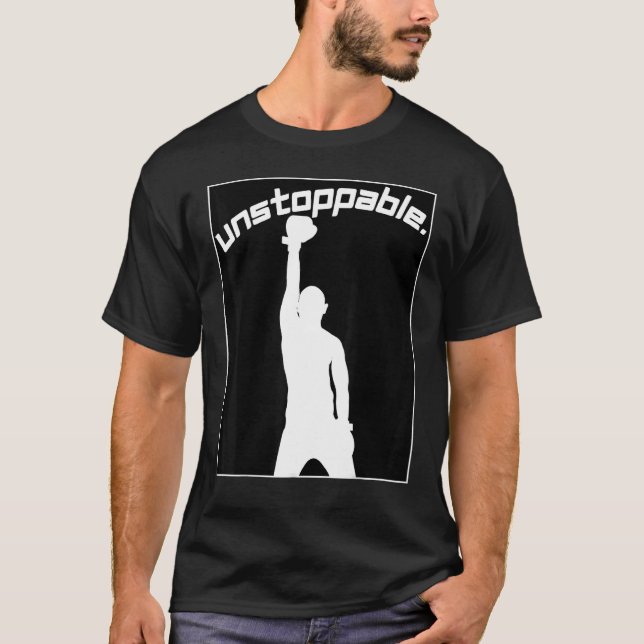 Boxing Graphic Gym Workout Motivation Unstoppable T Shirt (Framsida)