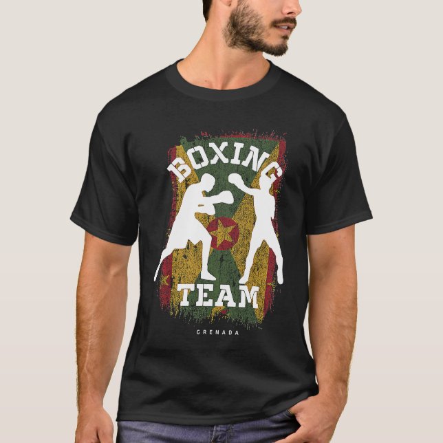 Boxing Grenada Combat Sports Fighter Boxing T Shirt (Framsida)