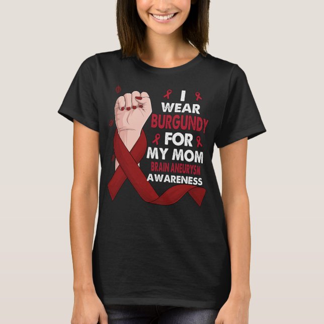 Boxing Hand I Bära Burgundy for My Mamma BRAIN T Shirt (Framsida)