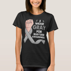 Boxing hand I Bära grått for BRAIN TUMOR Awareness T Shirt
