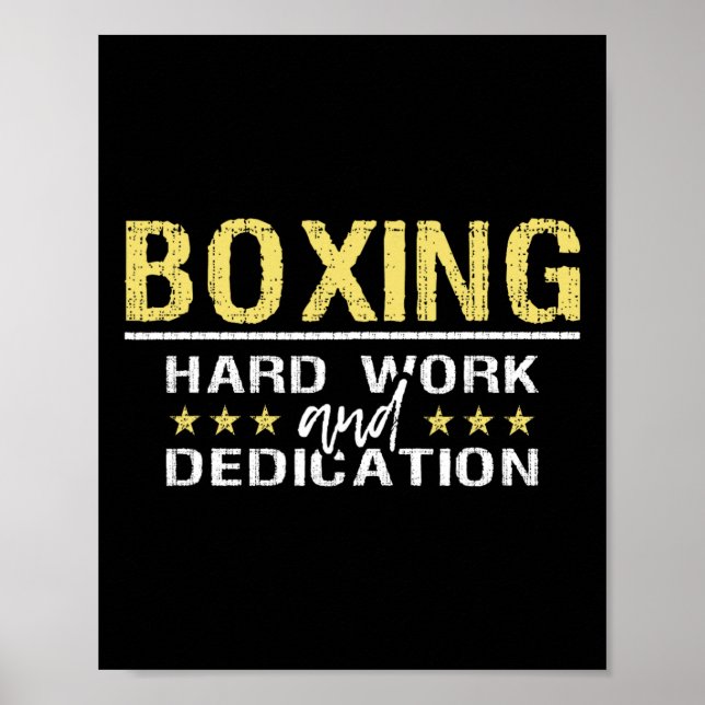 Boxing Hard Work and Dedication - Kickboxing Gym B Poster (Framsidan)