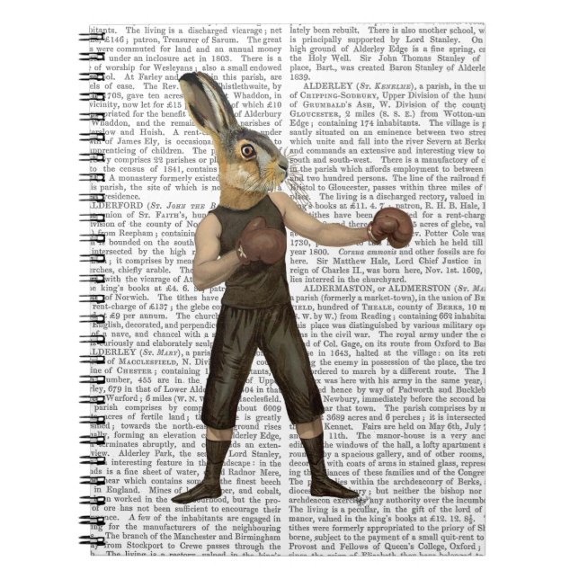 Boxing Hare Anteckningsbok Med Spiral (Framsidan)