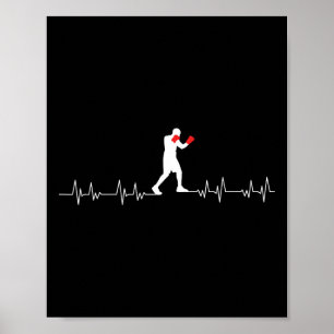 Boxing Heartslag Art Boxing Glove Gym Boxer Boys Poster