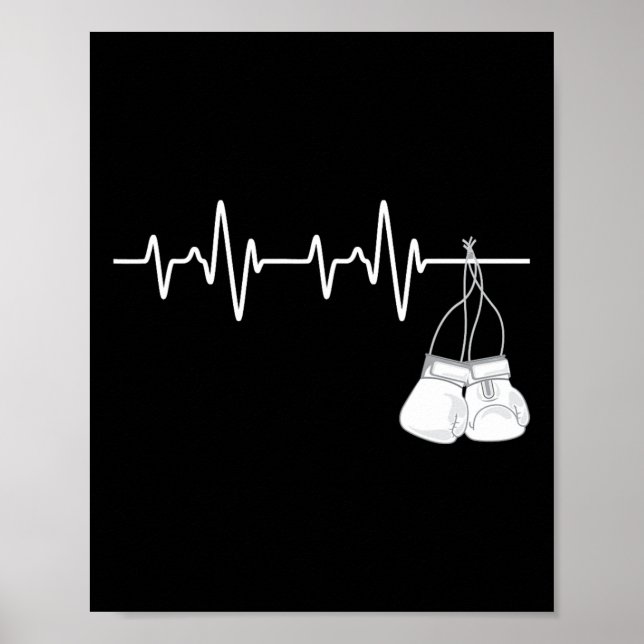 Boxing Heartslag - Boxing Älskare Boxer Kickboxing Poster (Framsidan)