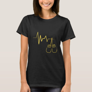 Boxing Heartslag Design Cute Boxing Älskare Boxer T Shirt