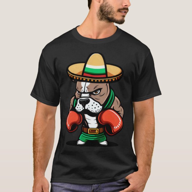 Boxing Hund Cinco De Mayo Boxing T Shirt (Framsida)
