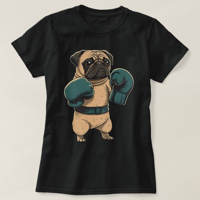 Boxing Hund Pug Boxer Boxing Gves MMA Kickboxer K T Shirt (Design framsida)
