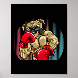 Boxing Hund Wear Heavyweight Boxing Glove Bulld Poster