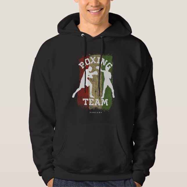 Boxing Hungary Combat Sports Fighter Boxing Hoodie (Framsida)