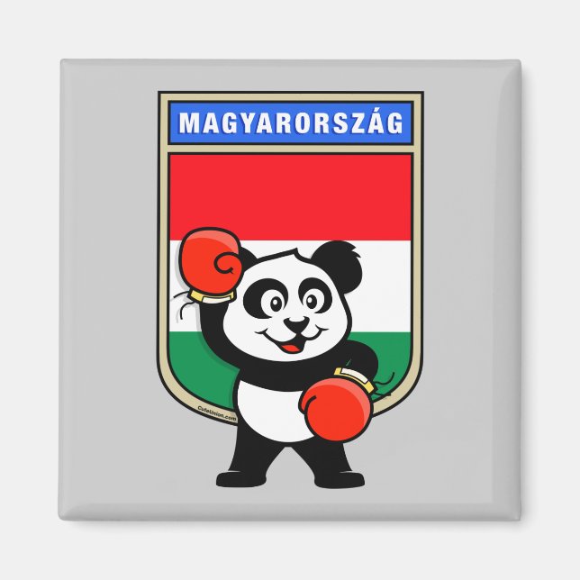 Boxing Hungary Panda Magnet (Framsidan)