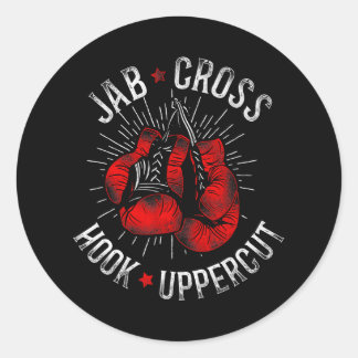Boxing Jab Kor Krok Uppercut Runt Klistermärke