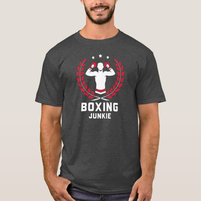 Boxing Junkie Mörk T Shirt (Framsida)