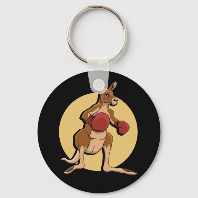 Boxing Kangaroo Keychain Nyckelring (Framsida)