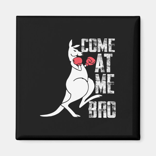 Boxing Kangaroo Kom at Me Bro Jumping Kangaroos Magnet (Framsidan)