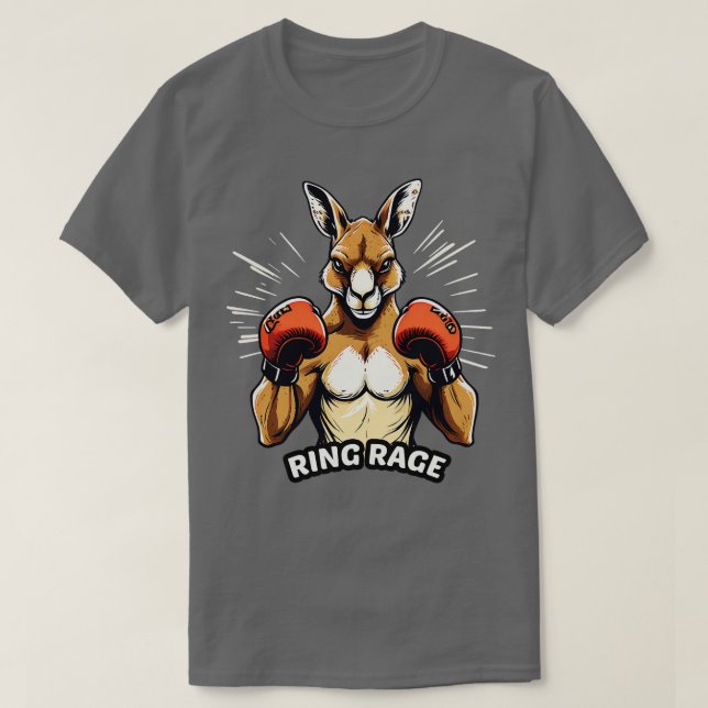 Boxing Kangaroo Ring Rage T Shirt (Design framsida)