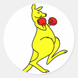 Boxing Kangaroo Runt Klistermärke