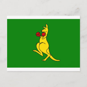 Boxing kangaroo-samlarobjekt vykort