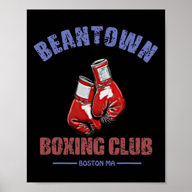 Boxing Klubb Beantown Boston Morsa- Handskar Poster (Framsidan)