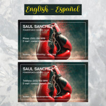 Boxing Klubb Bilingual Spanska Affärskortet