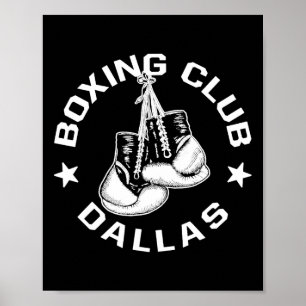 Boxing Klubb Dallas handskas med grafik för en Box Poster