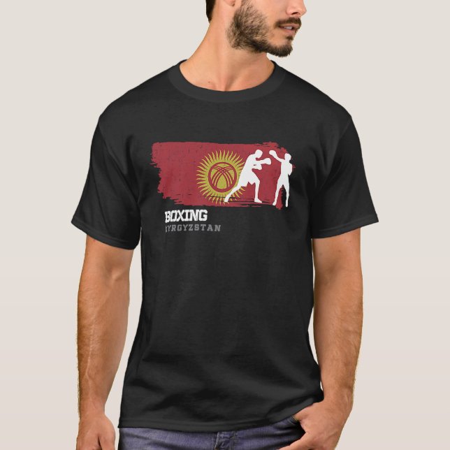 Boxing Kyrgyzstan Combat Sports Fighter Boxing T Shirt (Framsida)