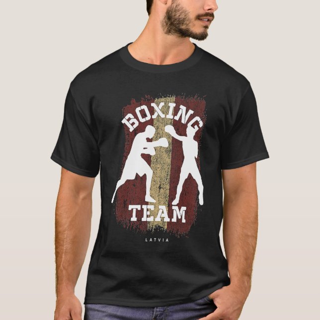 Boxing Lettland Combat Sports Fighter Boxing T Shirt (Framsida)