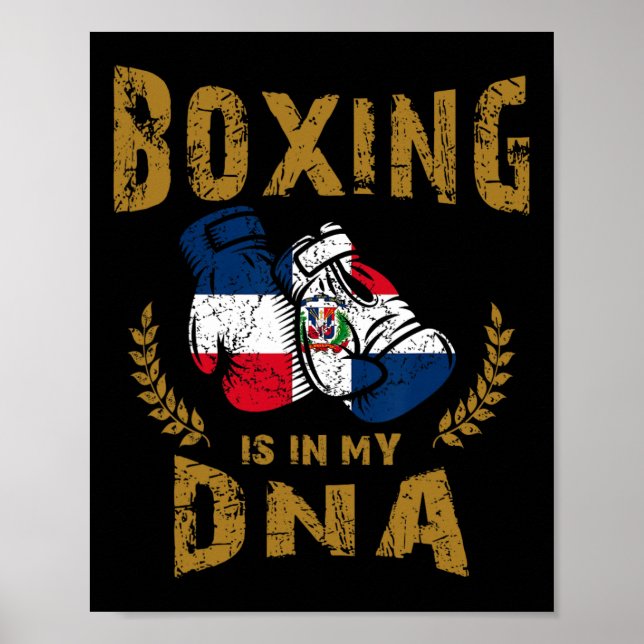 Boxing ligger i min D-n-a Dominikanska republik Fl Poster (Framsidan)