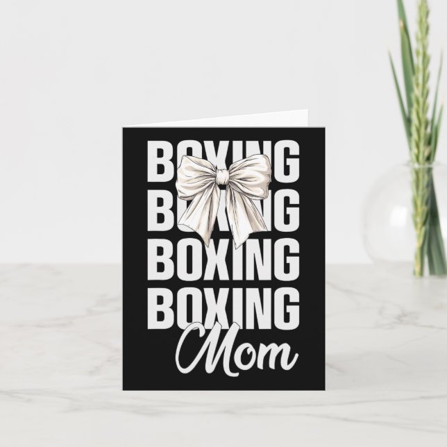 Boxing Mamma Coquette Bow Cute Boxing Älskare Mor Kort (Framsida)