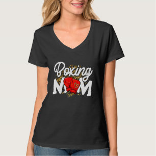 Boxing Mamma Cute Leopard Heart Mors dag T Shirt