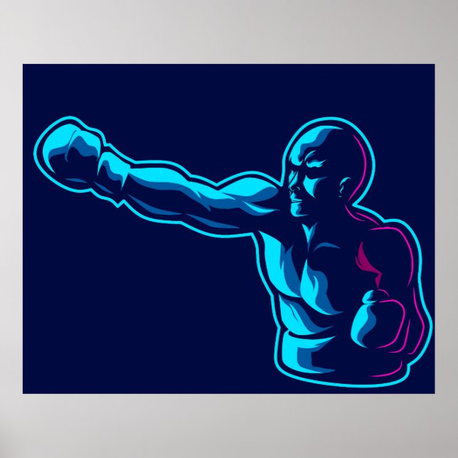 Boxing man pop art poster (Framsidan)