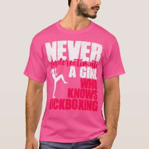 Boxing Martial Arts Girl som känner Kickboxing Kic T Shirt
