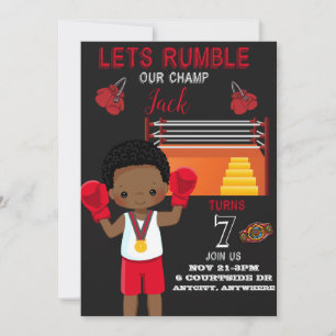 Boxing Match Birthday-inbjudan