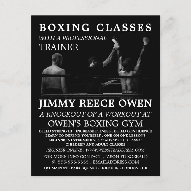 Boxing Match Champion, Boxing Class Advert Flyer (Framsidan)