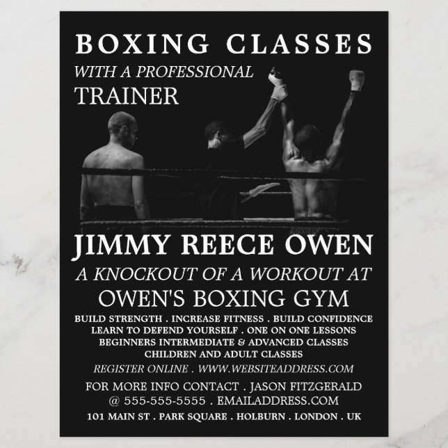 Boxing Match Champion, Boxing Class Advert Flyer (Framsidan)