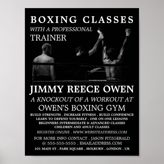 Boxing Match Champion, Boxing Class Advert Poster (Framsidan)