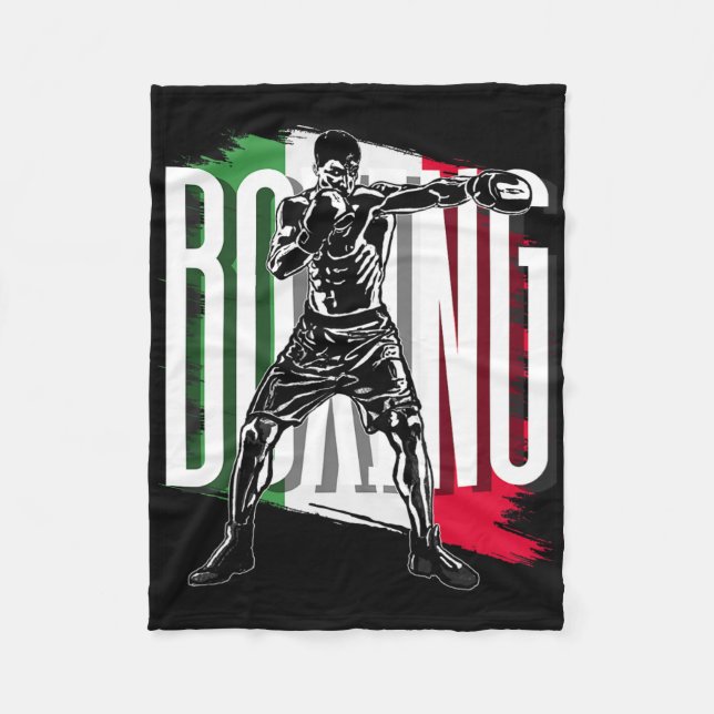 Boxing , Mexican Flag  Fleecefilt (Framsidan)