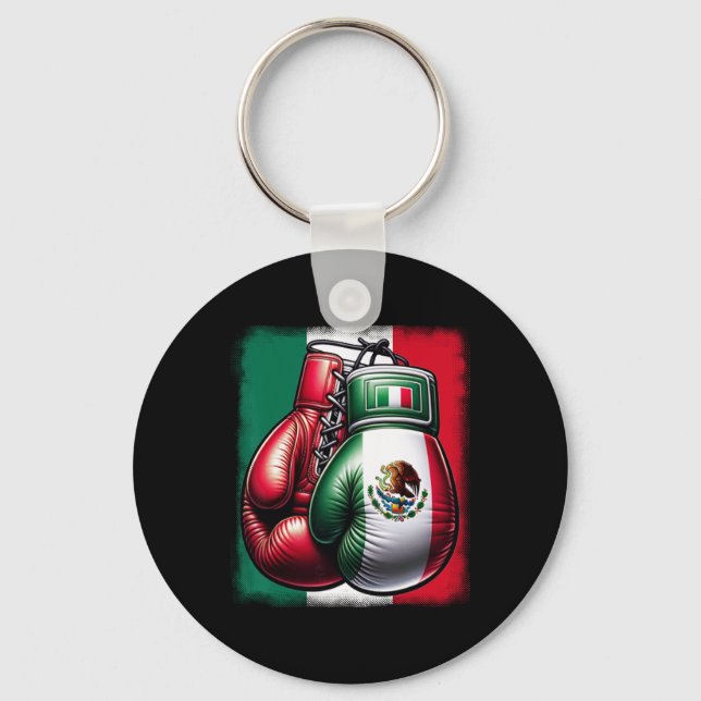 Boxing Mexico Funny Mexikansk Vintage Stil Boxing  Nyckelring (Framsida)