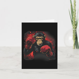 Boxing Monkey med Boxing Glove Kickboxing funny Kort