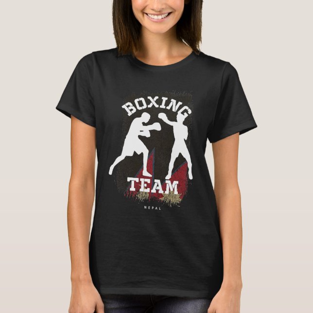 Boxing Nepal Combat Sports Fighter Boxing T Shirt (Framsida)