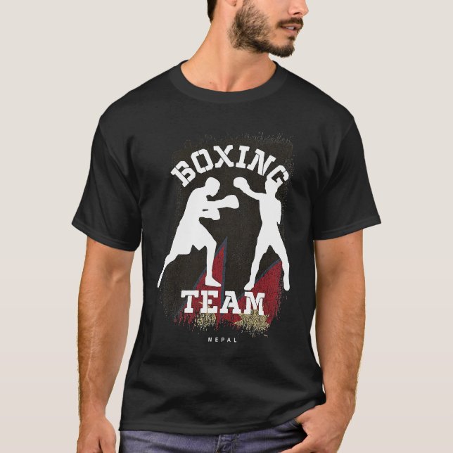 Boxing Nepal Combat Sports Fighter Boxing T Shirt (Framsida)